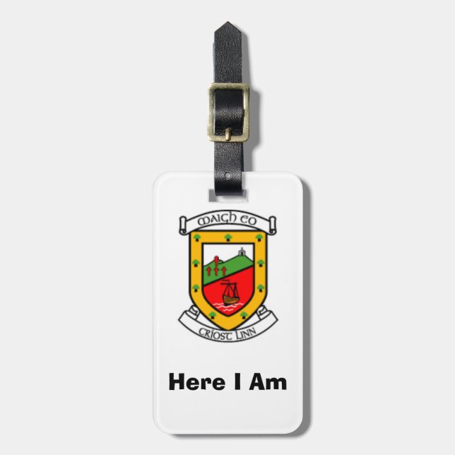 Hitta mitt bagage Personlig Mayo County ID-märke. Bagagebricka (Vertikal Framsida)