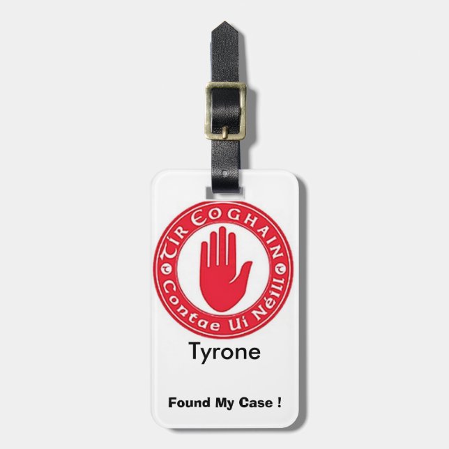 Hitta mitt bagage Personlig Tyrone County ID-märke Bagagebricka (Vertikal Framsida)