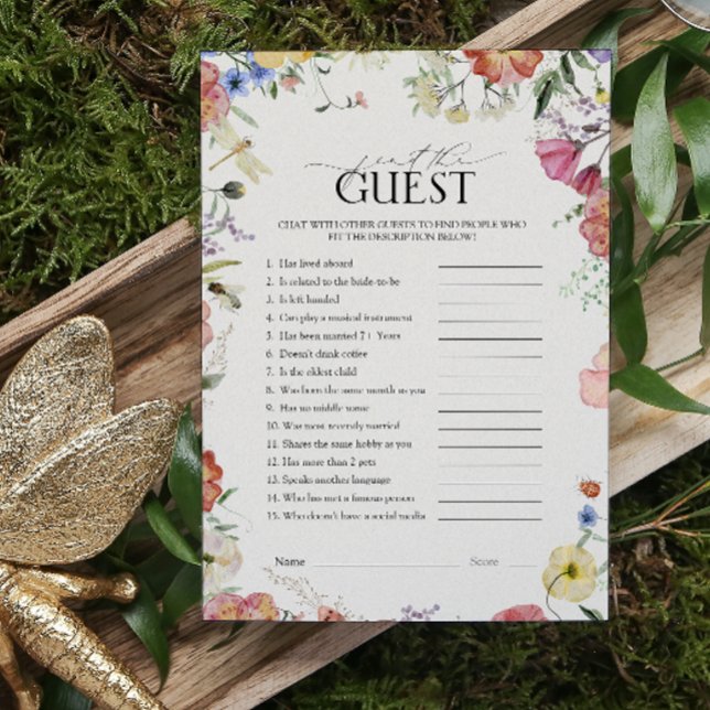 Hitta Möhippan Game (gäst, ) för nedtryckt Blommig (Bridal Shower Game!)