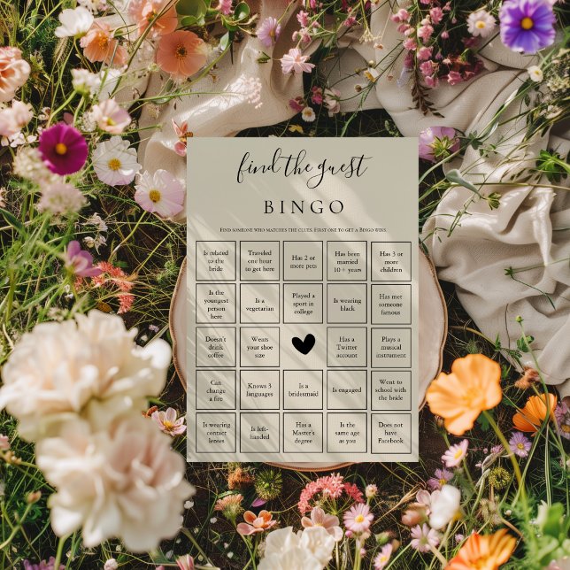 Hitta Möhippan Gäst Bingo-spel Tack Kort (Skapare uppladdad)