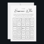 Hitta någon som Guests Bingo-spelkort Inbjudningar<br><div class="desc">Köp det här spelet och njut av en högkvalitativ Hitta någon som Guests Bingo-Födelsedagsfest-kort! Modern svart och vit design.</div>