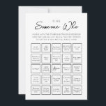 Hitta någon som Guests Bingo-spelkort Inbjudningar<br><div class="desc">Köp det här spelet och njut av en högkvalitativ Hitta någon som Guests Bingo-Födelsedagsfest-kort! Modern svart och vit design.</div>