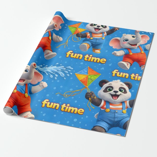 Hitta panda och elefant premium presentpapper gör (Utrullad)