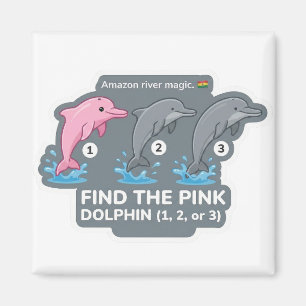 Hitta Rosa Delfin Djur Världsuppdrag för Småbarn Magnet