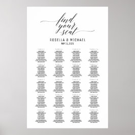 Hitta sätet - sätesschemat för Bröllop Bord Poster
