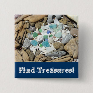 Hitta skatter! knappar Sea Glass Beach Shells