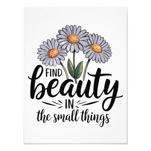 Hitta skönhet i det lilla saken fototryck (Framsidan)