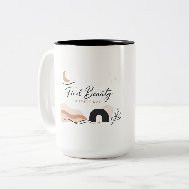 Hitta skönhet i varje dags present Kaffe kopp  (Framsida vänster)