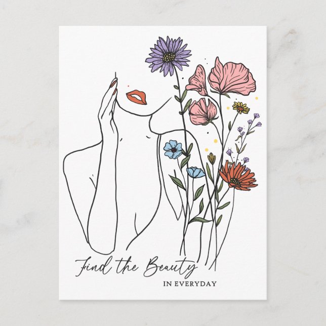 Hitta Skönheten I Vardaglig Inspirerande Citat  Vykort (Framsida)
