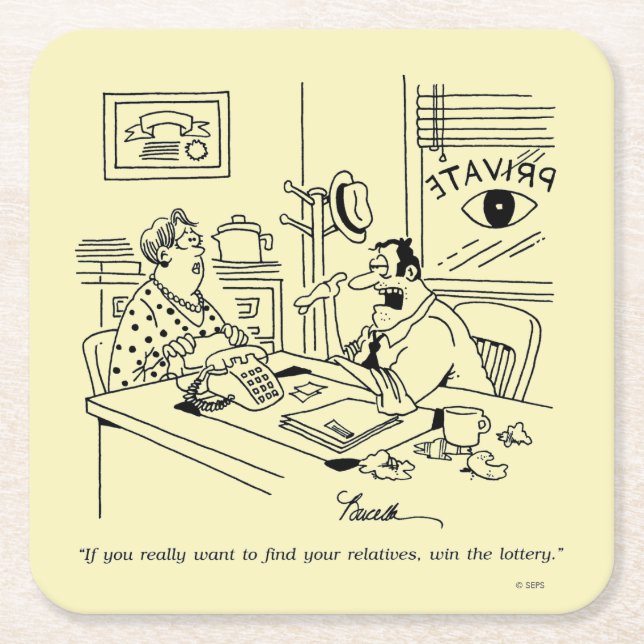 Hitta släktingar underlägg papper kvadrat (Framsidan)