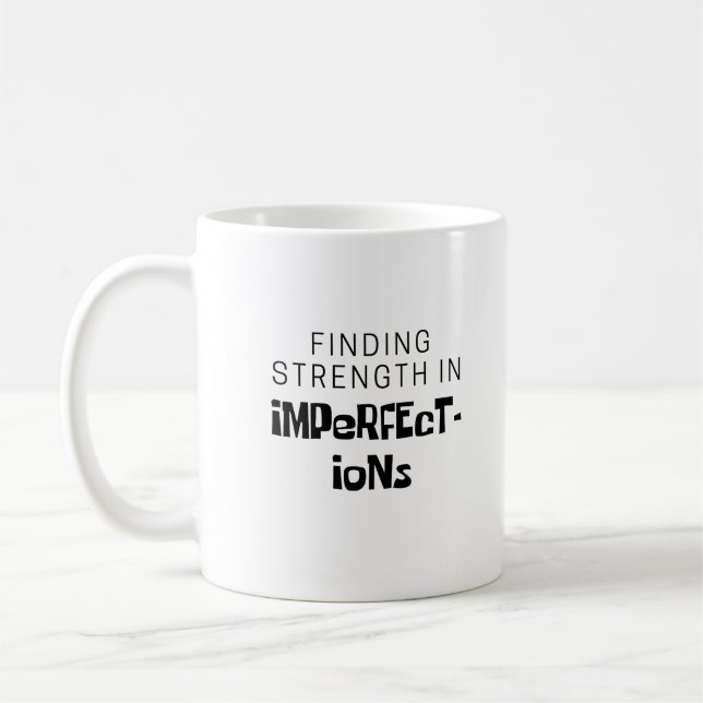 Hitta styrka i defekter, inspirationell Mu Kaffemugg (Vänster)