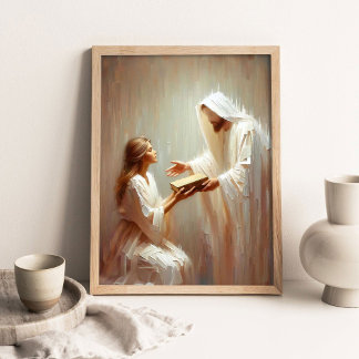 Hitta tro, kristen konst, Jesus Kristus och Gir Poster