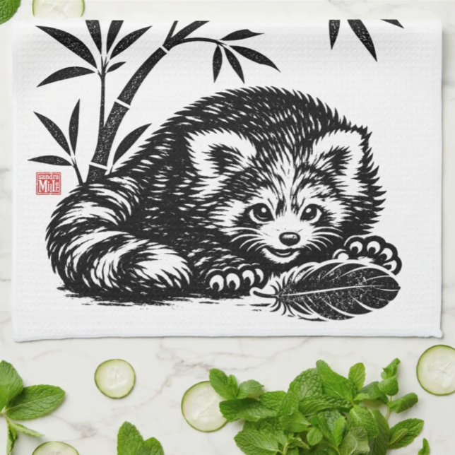 HITTAD • StillWood • Röd Panda Kökshandduk (Skapare uppladdad)