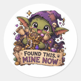Hittade detta, det är mitt nu Roligt goblin dekal Runt Klistermärke