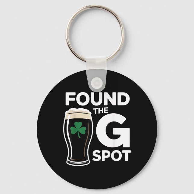 Hittade G-punkten Rolig St Patricks Day Nyckelring (Framsida)