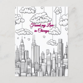 Hittade Kärlek i Chicago Valentine Day Vykort