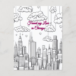 Hittade Kärlek i Chicago Valentine Day Vykort