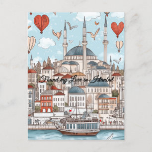 Hittade Kärlek i Istanbul Turkiye Valentine Day Vykort