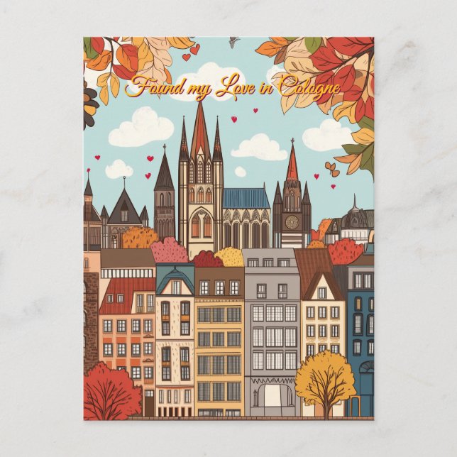 Hittade Kärlek i Köln Alla hjärtans dag Vykort (Framsida)