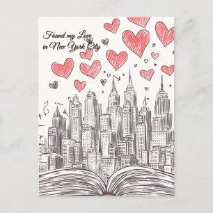 Hittade Kärlek i New York City Valentine Day Vykort
