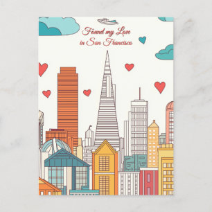 Hittade Kärlek i San Francisco Valentindagen Vykort