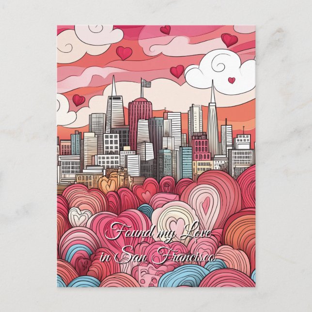 Hittade Kärlek i San Francisco Valentindagen Vykort (Framsida)