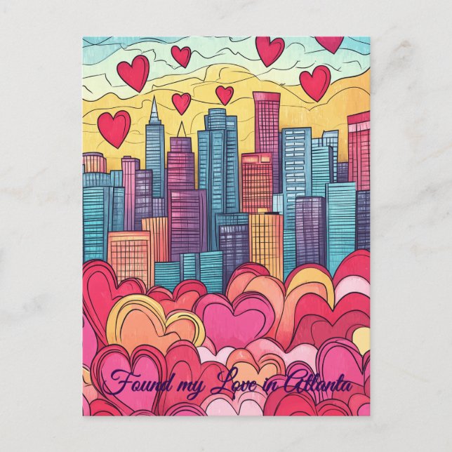 Hittade min Kärlek i Atlanta USA Valentindagen Vykort (Framsida)
