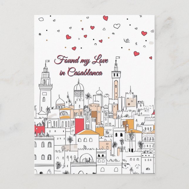 Hittade min Kärlek på Casablanca Valentindagen Vykort (Framsida)