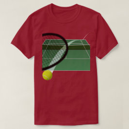 Hitting A Tennis Boll på en tennis Court T Shirt