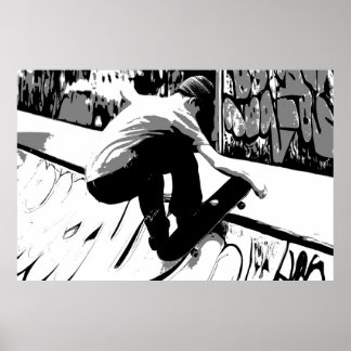 Hitting the Ramp - Skateboarder Poster