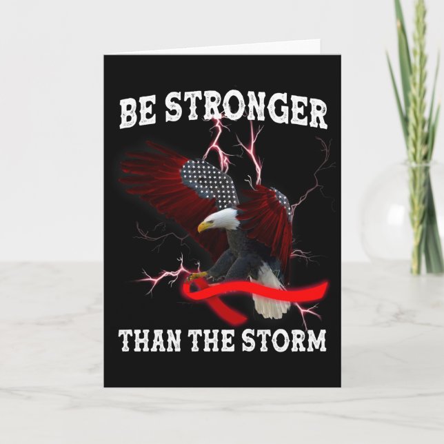 HIV AIDS Awareness Eagle Red Ribbon HIV ThANT T- S Kort (Framsida)