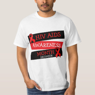 HIV AIDS AWARENESS MÅNAD december Knappsändning T Shirt