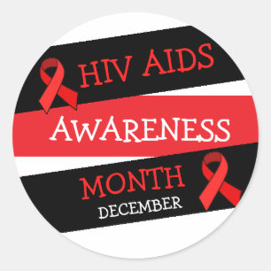 HIV AIDS AWARENESS MÅNADSdecember 2011 Runt Klistermärke