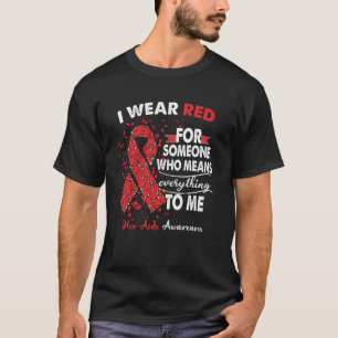 Hiv/AIDS medvetandehöjare Stöd Survivor Red   T Shirt