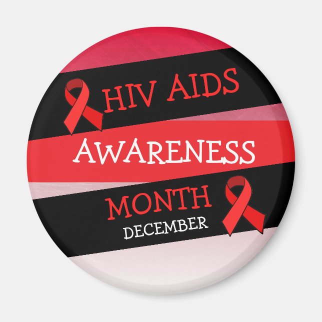 HIV AIDS MEDVETENHET MÅNAD, december, magnet (Framsidan)