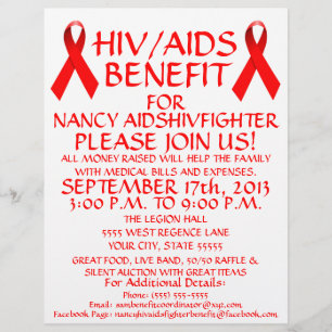 HIV AIDS Röd Band Förmån Flyer