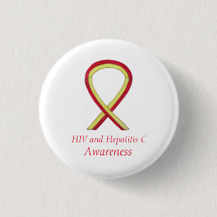 HIV - hepatit C - medvetenhet Angel HCV Ribbon Sti Knapp