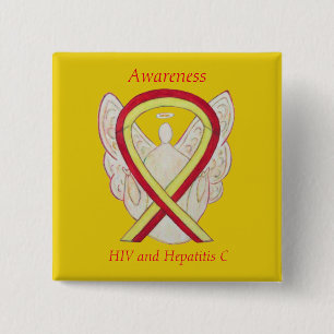 HIV - hepatit C - medvetenhet Angel HCV Ribbon Sti Knapp