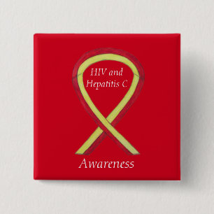 HIV - hepatit C - medvetenhet Angel HCV Ribbon Sti Knapp