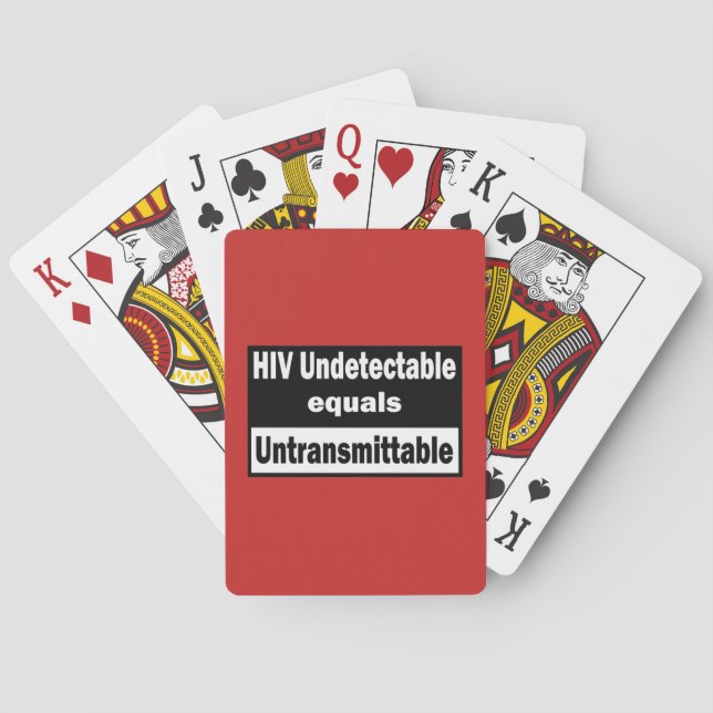 HIV Odetekterbara är lika med HIV Oöverförbara Casinokort (Baksidan)
