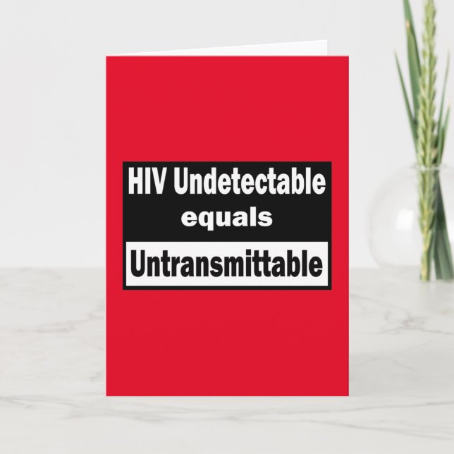 HIV Odetekterbara är lika med HIV Oöverförbara Kort (Framsida)