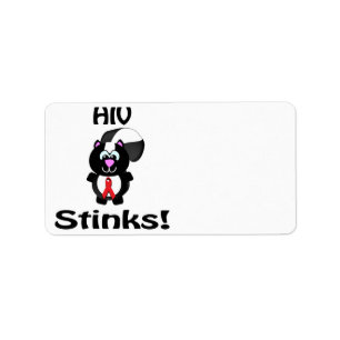 HIV Stinks Skunk Awareness Design Adressetikett