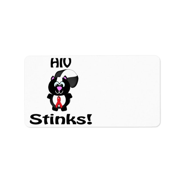 HIV Stinks Skunk Awareness Design Adressetikett (Framsidan)