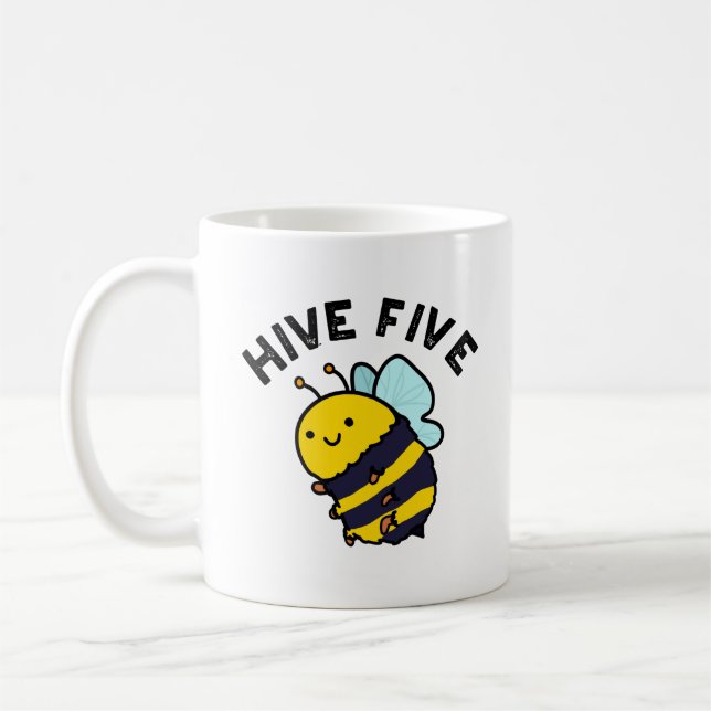 Hive fem ynka, fem Bee Pun Kaffemugg (Vänster)