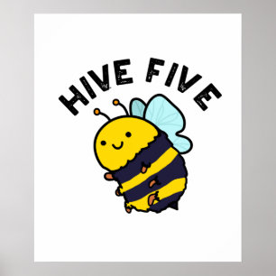 Hive fem ynka, fem Bee Pun Poster