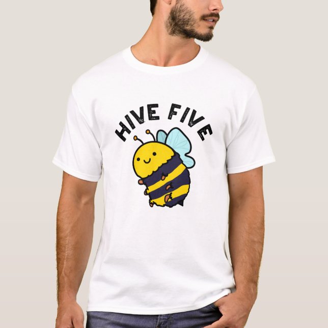 Hive fem ynka, fem Bee Pun T Shirt (Framsida)