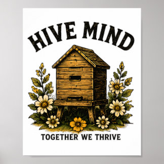 Hive Mind | Vintage Bihusdesign för Biskötare Poster
