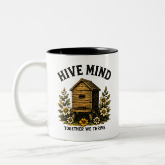 Hive Mind | Vintage Bihusdesign för Biskötare Två-Tonad Mugg