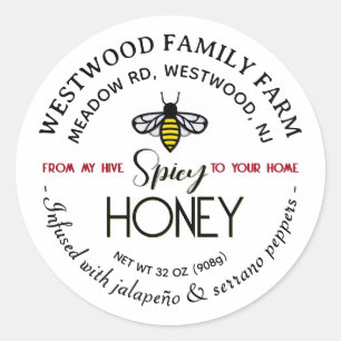 HIVE till HOME Hot Honey Etikett Bee Spicy Jalapeñ
