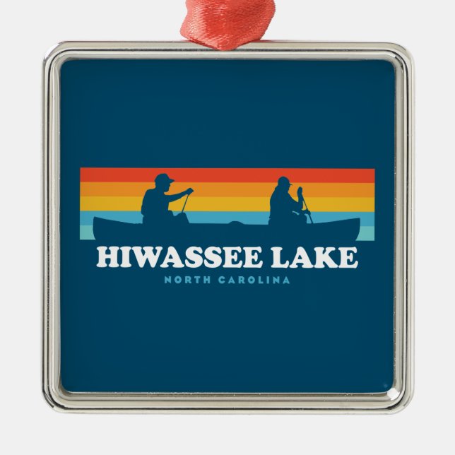 Hiwassee Sjö North Carolina Canoe Julgransprydnad Metall (Framsidan)